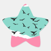 Étoile Abstract Flying Birds Sticker Design (Devant)