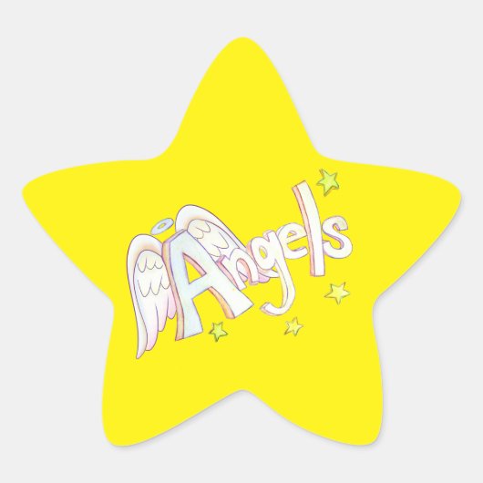 Étoile Anges Inspiration Word Art Sticker Decal (Devant)