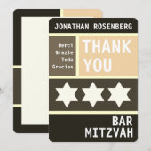 Étoile audacieuse de David Bar Mitzvah Merci (Devant / Derrière)