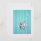 Étoile bat mitzvah de David Turquoise Carte de rem (Devant / Derrière)