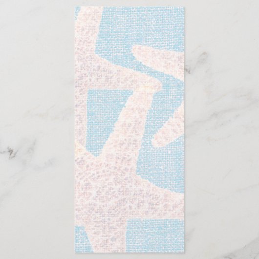 Etoile blanche & Burlap Bleu Elegant Menu Plage (Dos)