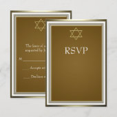 Étoile blanche de David Bar Mitzvah RSVP (Devant / Derrière)