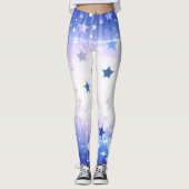 Étoile bleue blanche leggings (Devant)