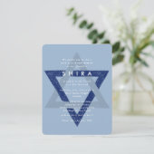 Étoile bleue de David Mitzvah Invitation (Debout devant)