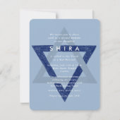 Étoile bleue de David Mitzvah Invitation (Devant)