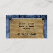 Étoile bleue de Jean de denim de carte de visite (Dos)