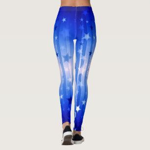 Étoile bleue Jour de l'Indépendance Leggings