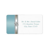 Étoile bleue turquoise de David Étiquette de adres (Devant)