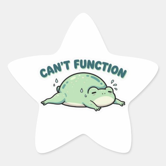 Étoile Can’t Function Frog Sticker Cute Exhausted Frog Fu (Devant)