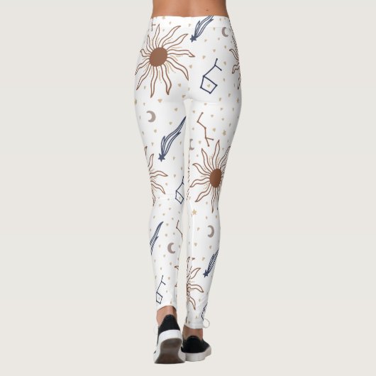 Étoile céleste Florale Thème Leggings (Dos)