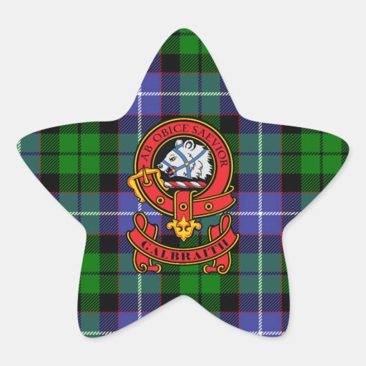 Étoile Clan Galbraith Star Sticker avec Crest (Devant)