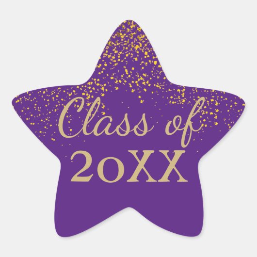 Étoile Classe d'or violet de 2017 Sticker de graduation (Devant)