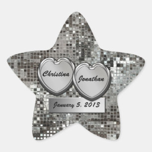 Étoile Coeurs customisés sur Sequins Star Sticker