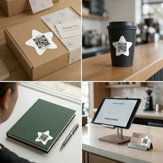 Étoile Custom QR Code Star Shaped Sticker 