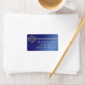 Étoile d'argent bleu de David Étiquette de adresse (En situation)