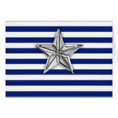 Étoile d'argent marine sur les rayures (Devant horizontal)