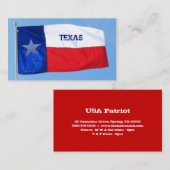 Étoile de carte de visite de drapeau du Texas (Devant / Derrière)