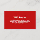 Étoile de carte de visite de drapeau du Texas (Dos)