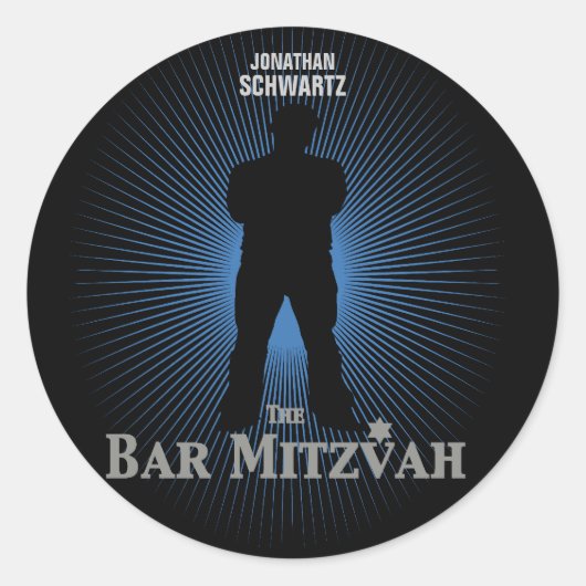 Étoile de cinéma Bar Mitzvah Sticker Black Navy Bl (Devant)