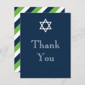 Étoile de David Carte de remerciements - Garçon (Devant / Derrière)