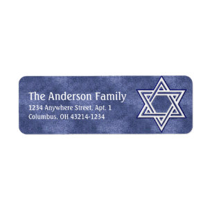 Étoile de David Chanukah Étiquettes de adresse d9