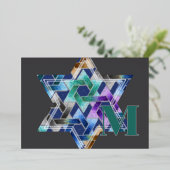 Étoile de David Damask Carte de remerciements Mono (Debout devant)