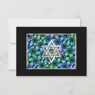 Étoile de David de Mitzvah de barre de carte de