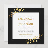 Étoile de David Élégante Invitation Bar Mitzvah (Dos)