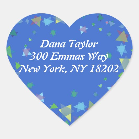 Étoile de David Juif RETOUR ADRESSE Sticker Étique (Devant)