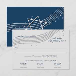 Étoile de David Mitzvah RSVP Invitation musicale