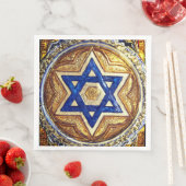 Étoile de David, serviettes en papier de déjeuner  (En situation)