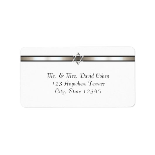 Étoile de David White Étiquette de adresse (Devant)