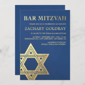 Étoile de feuille d'or de Faux des invitations | (Devant / Derrière)