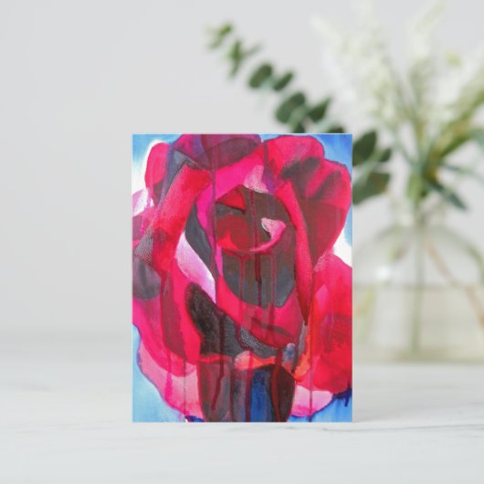 Etoile de Holland modern roos originele kunst Briefkaart (Staand voorkant)