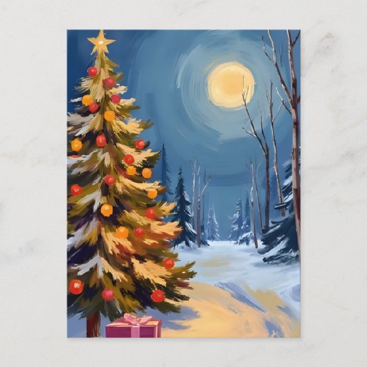 Étoile de l'arbre de Noël Joyeux Noël Carte de fêt (Devant)