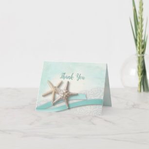 Étoile de mer Aqua et Ruban Merci