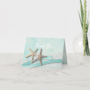 Étoile de mer Aqua et Ruban Merci