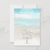 Étoile de mer blanche de plage Numéro de table élé (Devant)