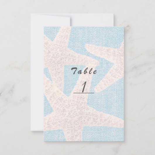 Étoile de mer blanche et numéro de table de plage  (Devant)