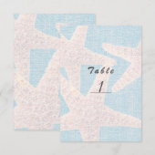 Étoile de mer blanche et numéro de table de plage (Devant / Derrière)