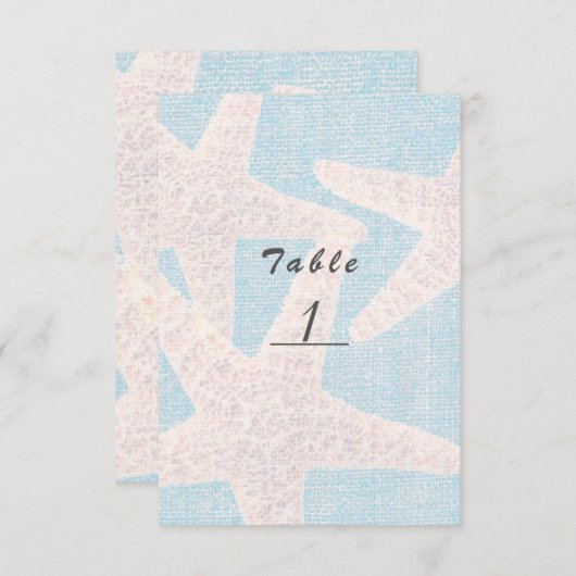 Étoile de mer blanche et numéro de table de plage  (Devant / Derrière)