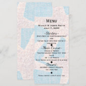 Étoile de mer blanche et toile de jute bleue Menu (Devant / Derrière)