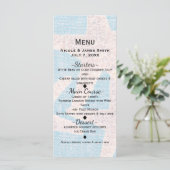 Étoile de mer blanche et toile de jute bleue Menu (Debout devant)
