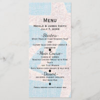 Étoile de mer blanche et toile de jute bleue Menu