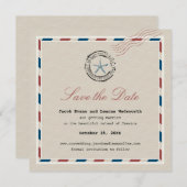 Étoile de mer bleue moderne antique faire-part d'e (Devant / Derrière)