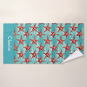 Étoile de mer côtière bleu aqua (Serviette de bain)