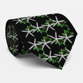 Étoile de mer de Noël cravate à motif noir (Roulé)