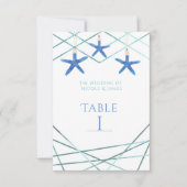 Étoile de mer et lignes modernes Numéro de table é (Devant)