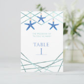 Étoile de mer et lignes modernes Numéro de table é (Debout devant)