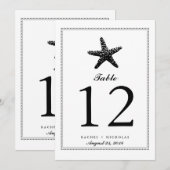 Étoile de mer gracieuse Noir | Numéro de table (Devant / Derrière)